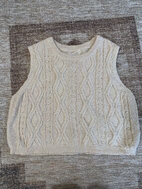 Universal Thread Cable Knit Sweater Tank - Cream